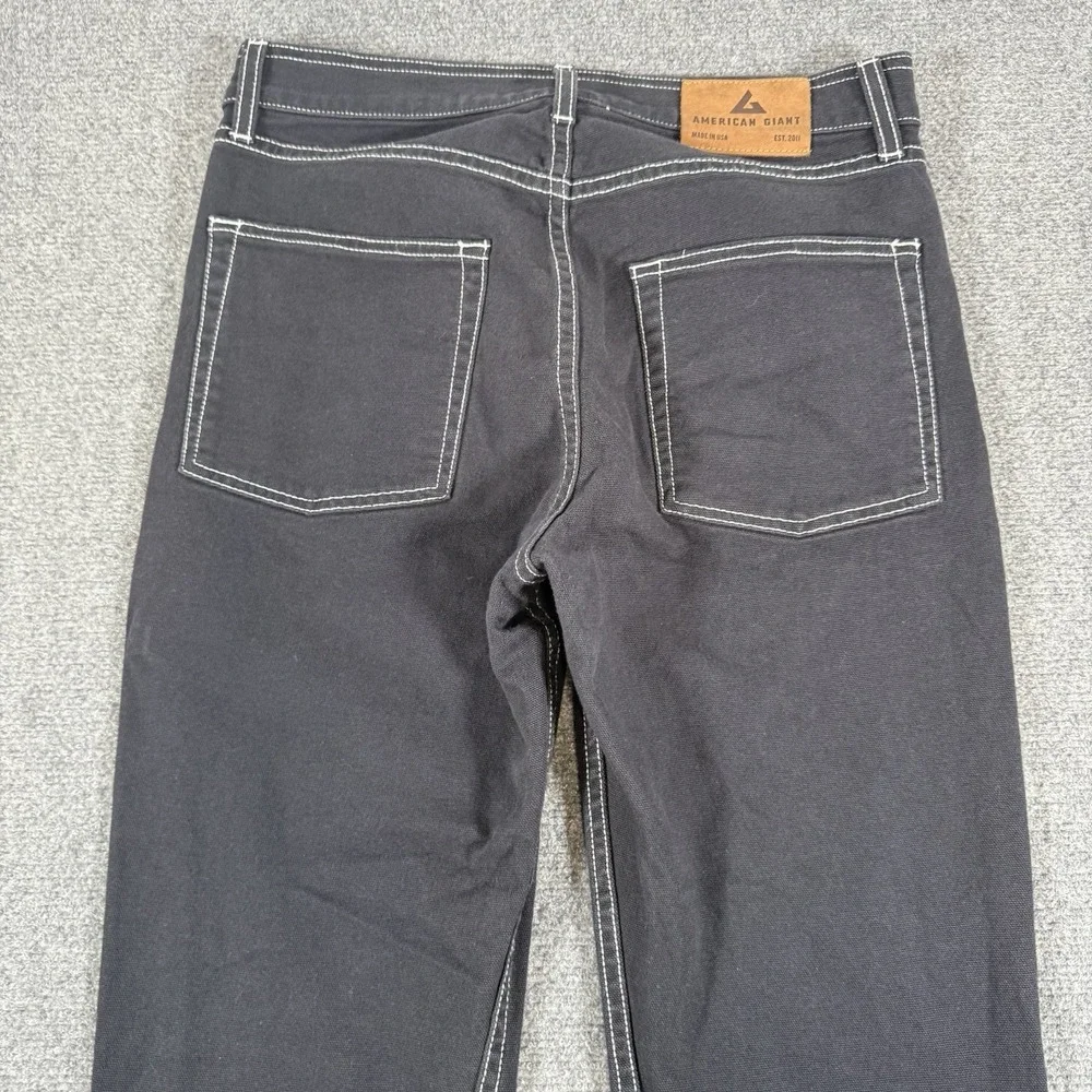 American Giant Jeans Mens 30x30 Charcoal Black Roughneck Stretch Canvas Straight